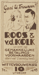 717048 Advertentie van de firma Roos & van der Kolk, 'op afbetaling', Wittevrouwenstraat 10 te Utrecht.